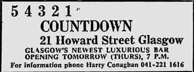 Count Down advert 21 Howard Street Glasgow 1979